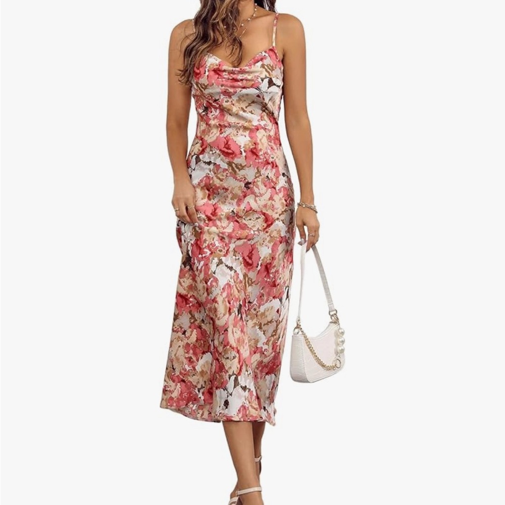 Floral Pink Sleeveless Dress